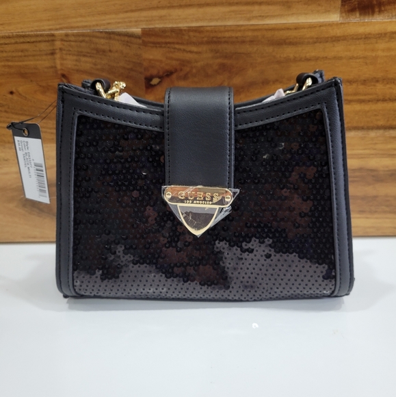 Guess Crossbody Black Bag Top Handles Tanyel NEW - Picture 5 of 14